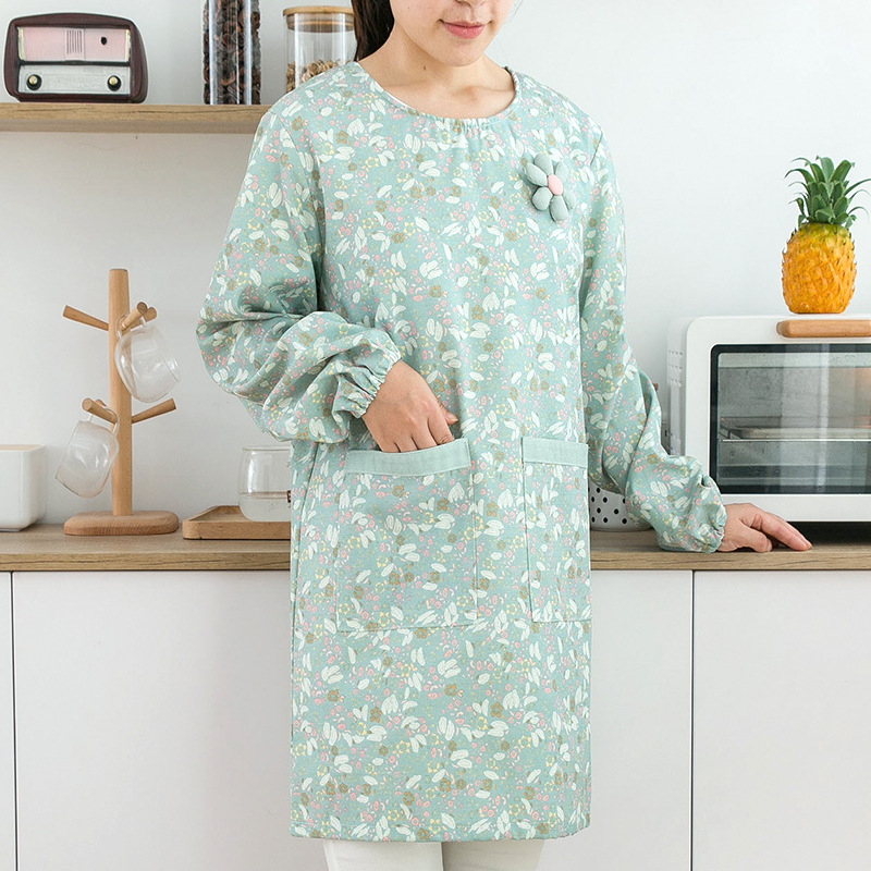 Kitchen Jobs - Kadınlar İçin Pamuklu Uzun Kollu Önlük,