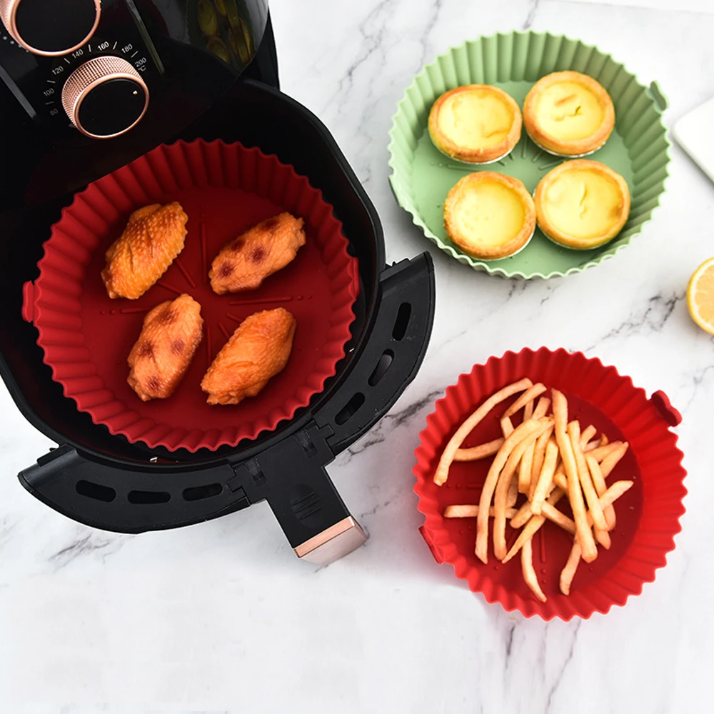 Kitchen Essentials Baking Tray - Yuvarlak Air Fryer Silikon Kabı -