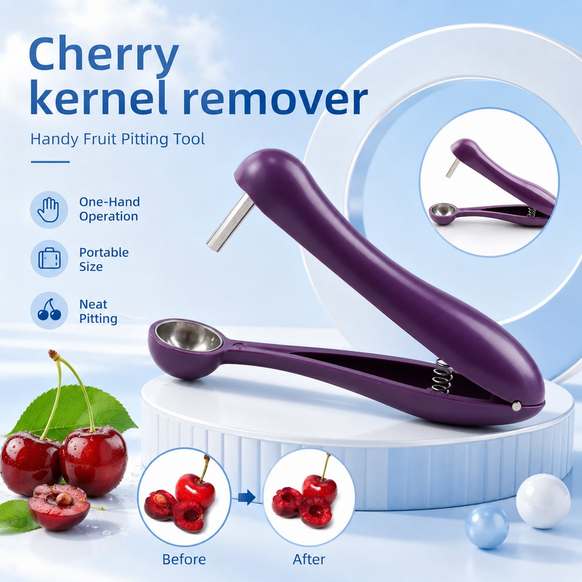 Kitchen Baking Tools - El Tipi Kiraz Çekirdeği Çıkarıcı ve