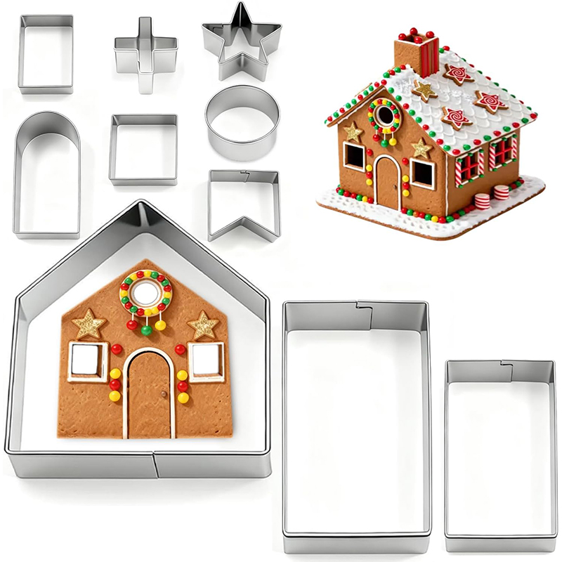 Cookie Cutter Set - 10 adet zencefilli kurabiye evi kurabiye