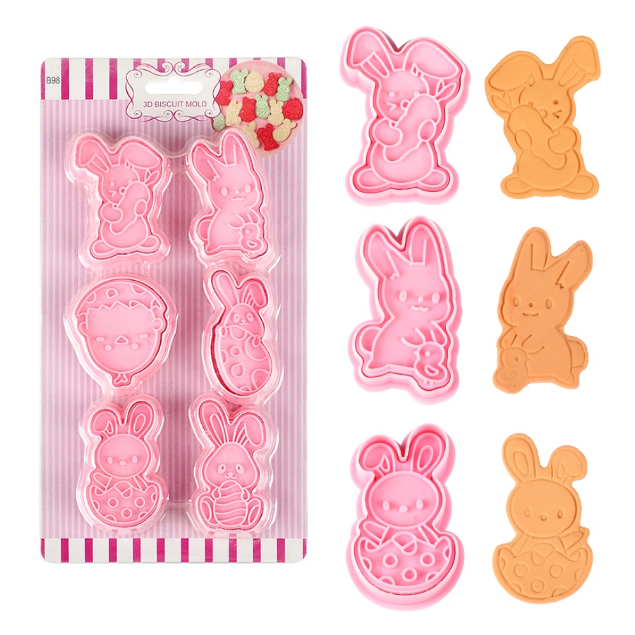 Cookie Cutter Set - 6 adet/takım paskalya tavşanı kurabiye kesiciler