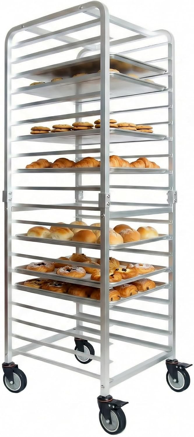 Kitchen Baking Sheet Organizer - Ticari 20 Katmanlı Paslanmaz Çelik Tepsi