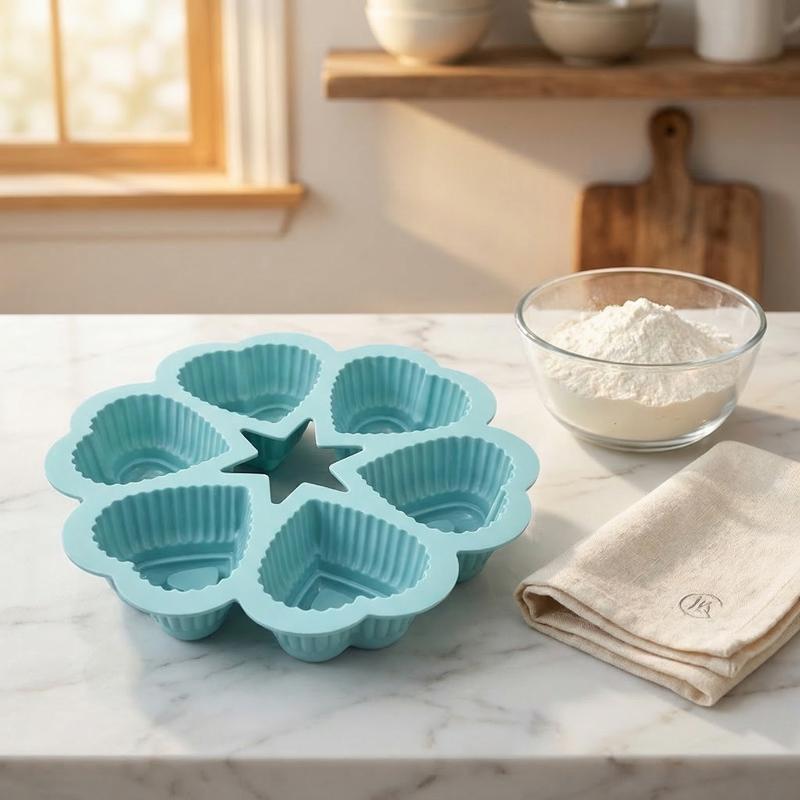 Kitchen Essentials Baking Tray - Yapışmaz Silikon Kalp Şeklinde Kek Kalıbı,